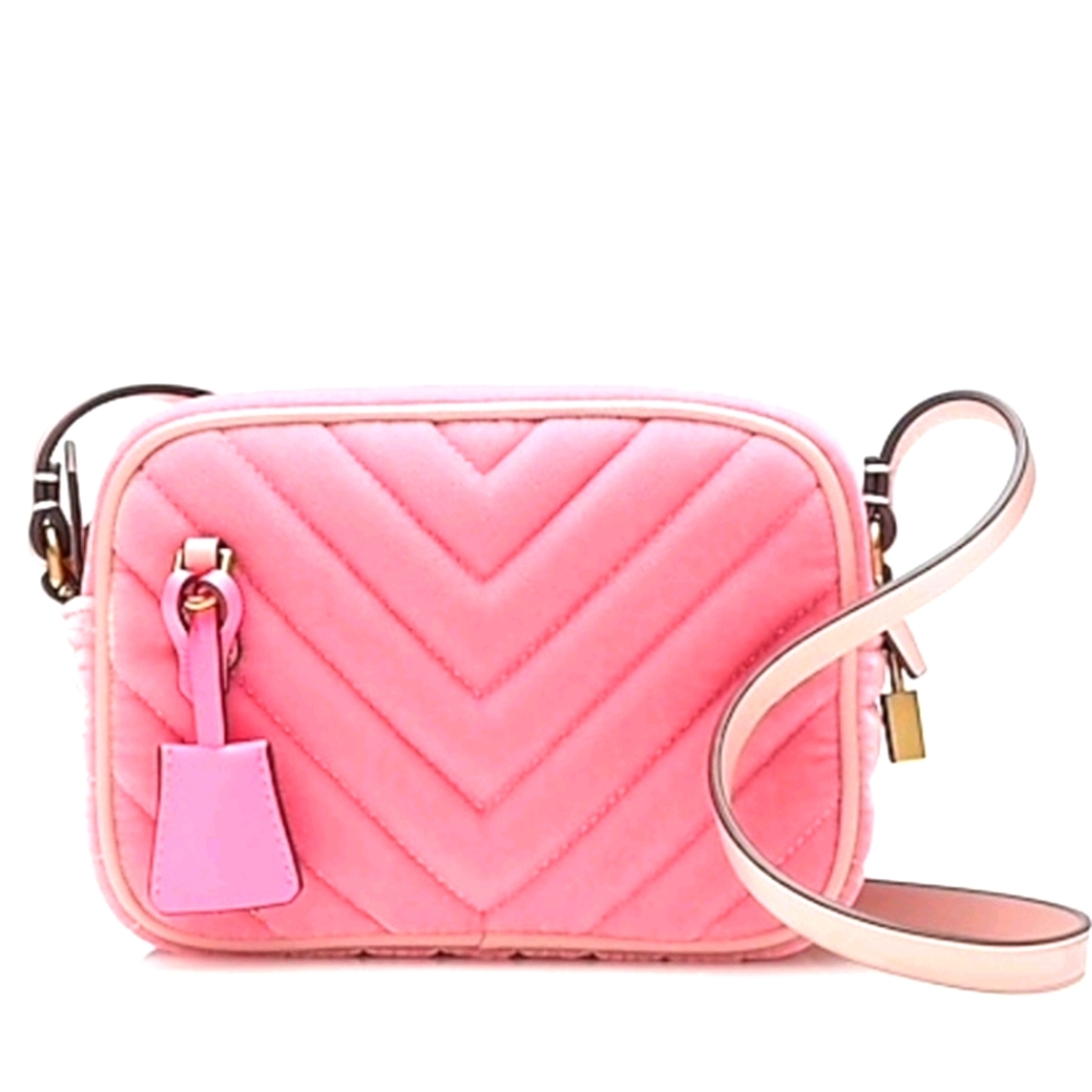 J Crew Velvet Pink Signet Crossbody